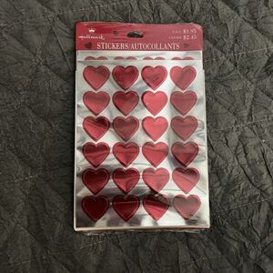 Vintage Hallmark Valentine Red Foil Heart Seals Stickers *SEALED PACK*